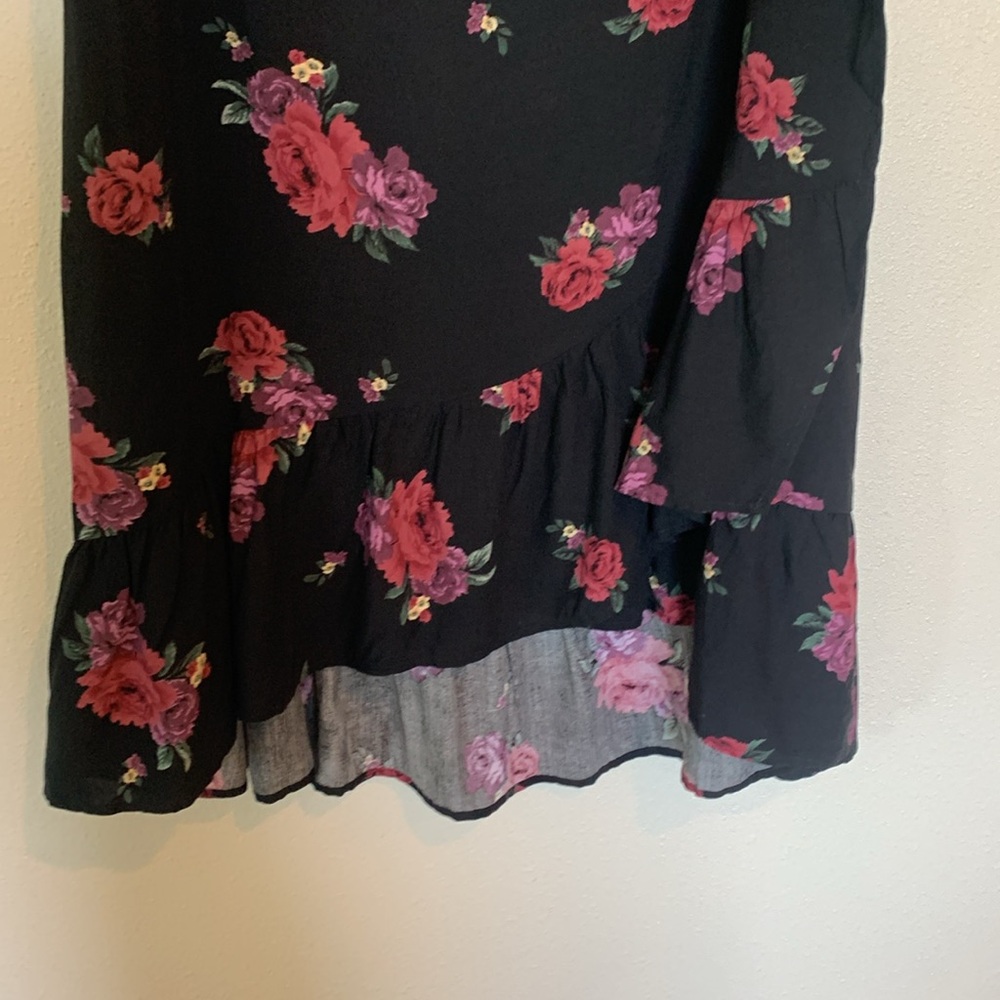 Torrid Floral Midi Challis Faux Wrap Skirt Size 2 - Picture 7 of 10